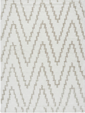 Auberginefarbener, geometrischer Teppich aus neuseeländischer Wolle und Viskose