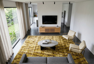 Tapis Ikat – Violet Aubergine – Laine NZ & Viscose Tufté Main