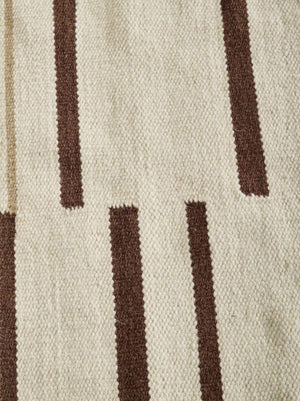 Hazara - Ivoor en bruin wollen vloerkleed - Moderne vloerkleden tegen outletprijzen - Bel-Deco