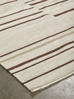 Hazara - Ivoor en bruin wollen vloerkleed - Moderne vloerkleden tegen outletprijzen - Bel-Deco