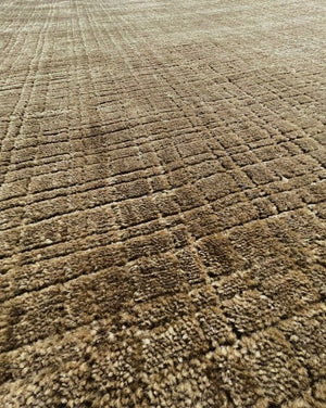 Tapis marron or élégant et durable – Tissé à la main en PET recyclé