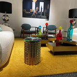 Tapis jaune en laine – Cory, dans un salon (2)