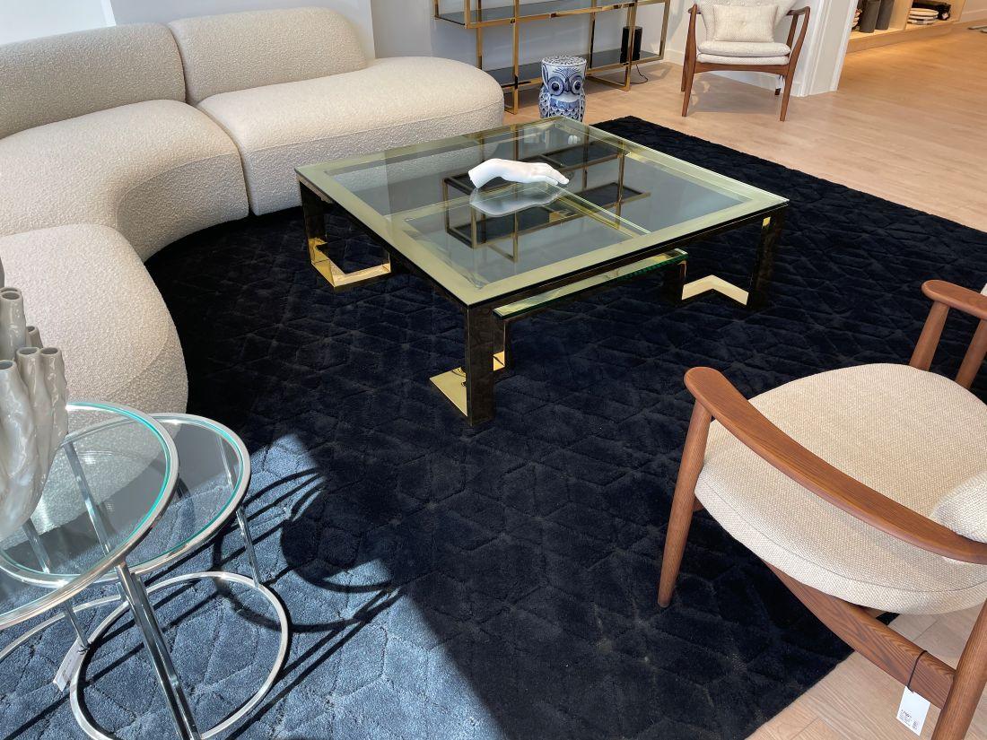 Tapis Cory Noir – 100% Laine – Design Géométrique en Relief - Tapis Contemporains à Prix Outlet - Bel-Deco