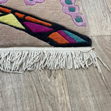Teppich Beige Mehrfarbig – PROTO-FA0057 – Detail der Kante