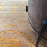 Tapis marron et orange tissé main – Emporium : détail du tissage