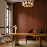 Tapis vert uni en chanvre – Liam, dans un bureau