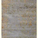 Grey and Gold Wool and Bamboo Silk Rug – Heredity – full view of the rug