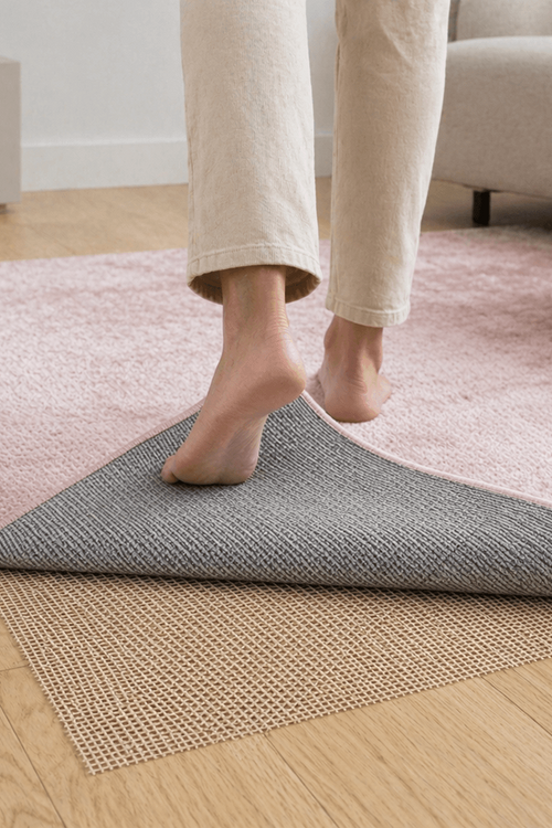 Base antideslizante de látex natural – Sous-Tapis Naturel, en un salón