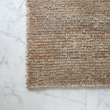 Tapis vintage marron et beige en soie de bambou et jute – Sena : détail de la bordure