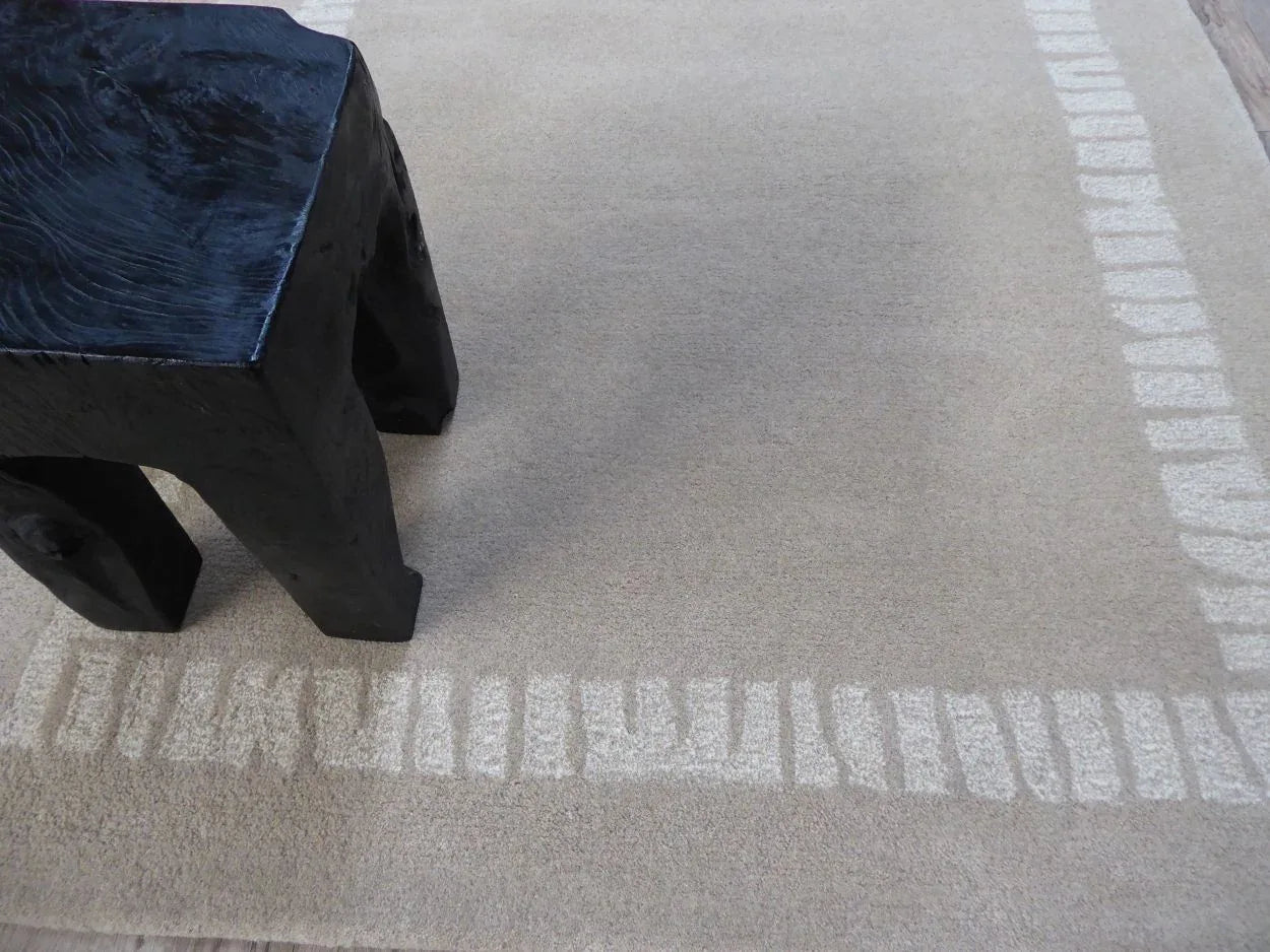 Tapis Fields Beige – 100% Laine des Champs – Style Bohème Épuré - Tapis Contemporains à Prix Outlet - Bel-Deco
