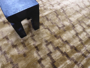 Tapis Ikat – Violet Aubergine – Laine NZ & Viscose Tufté Main