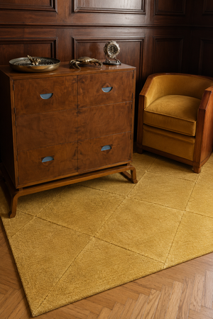 Small Cory Yellow Rug – 100% Wool – Hand-Tufted Geometric Patterns