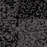 Tapis floral noir en laine et viscose – Sydney : détail du tissage