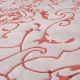 Weißer und roter Teppich aus Wolle und Viskose – Sydney – Detail der Webstruktur