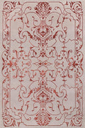 Tapis blanc et rouge en laine et viscose 200x300 – Sydney