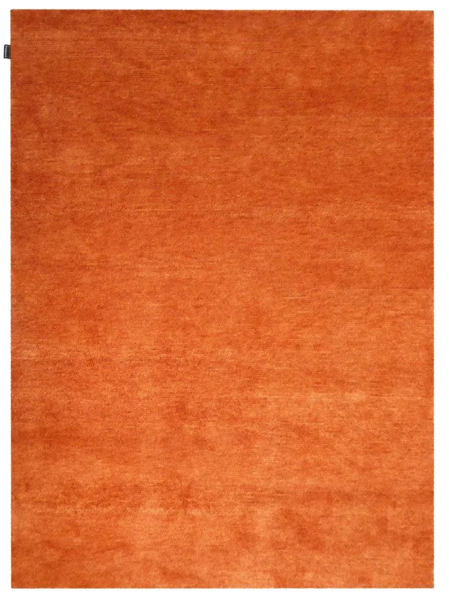 Teppich Orange aus Wolle – Bhurkan – Gesamtansicht des Teppichs