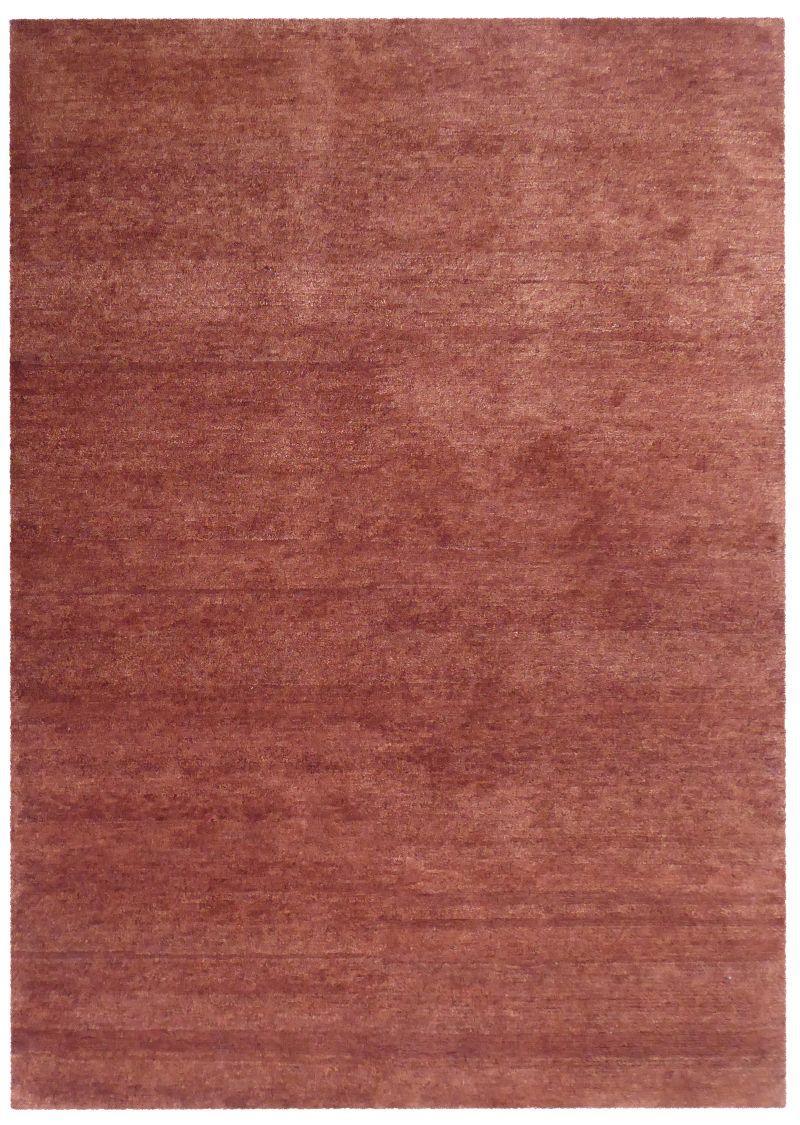 Vloerkleed terracotta van wol – Bhurkan – volledig zicht op het vloerkleed