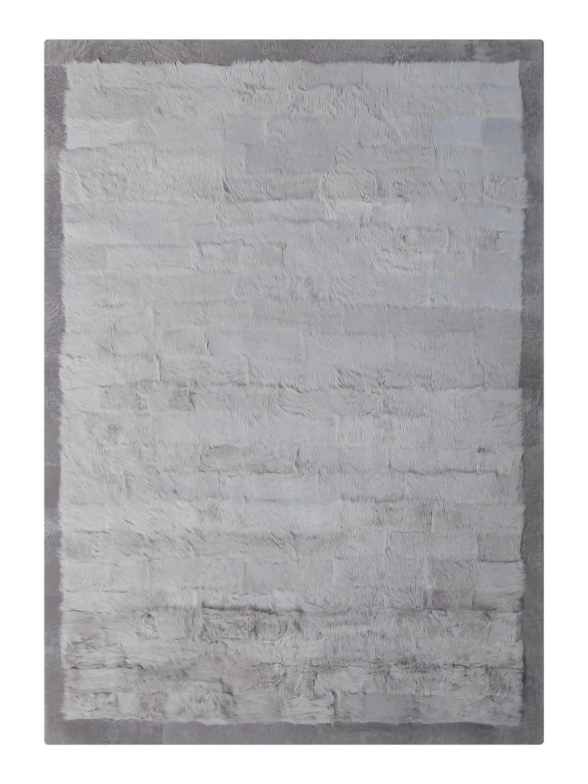 Teppich Grau Hochflor aus Lammwolle – Baipal – Gesamtansicht des Teppichs