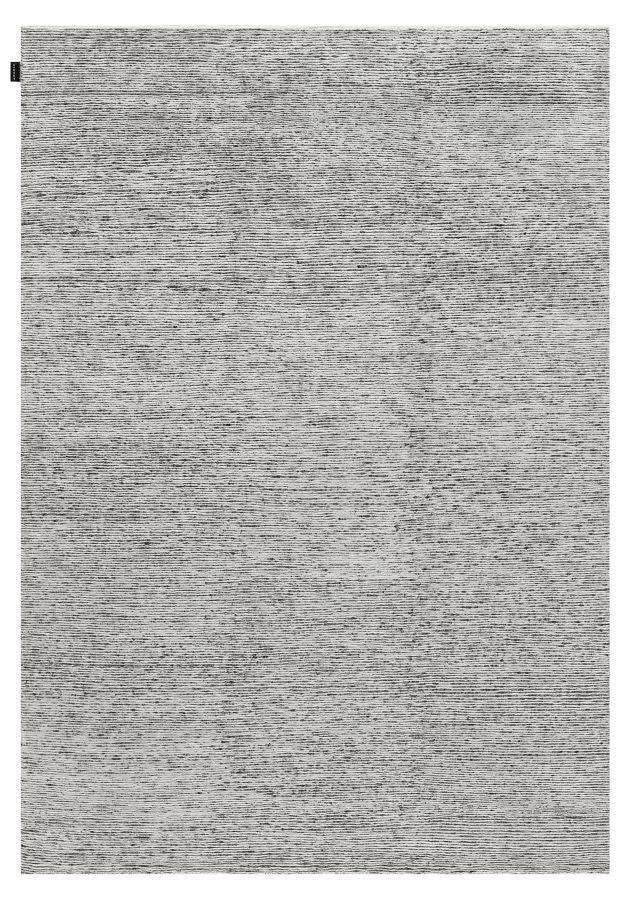 Tapis ivoire et gris en laine et soie – Magnifico : vue d'ensemble du tapis