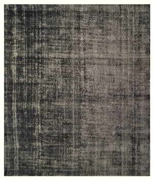 Tapis or et noir élégant, vue de face – mélange brillant de laine et polyamide, au design raffiné et contemporain