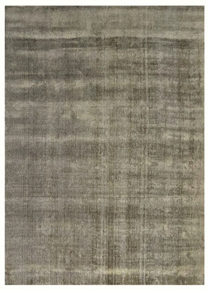 Tapis argent vert élégant et brillant, vu de face, en polyamide et laine, au design raffiné et lumineux