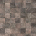 Alfombra geométrica gris taupe de cuero 200x250 – Sparkless