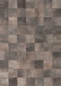 Taupe Grey Geometric Leather Rug 200x300 – Sparkless