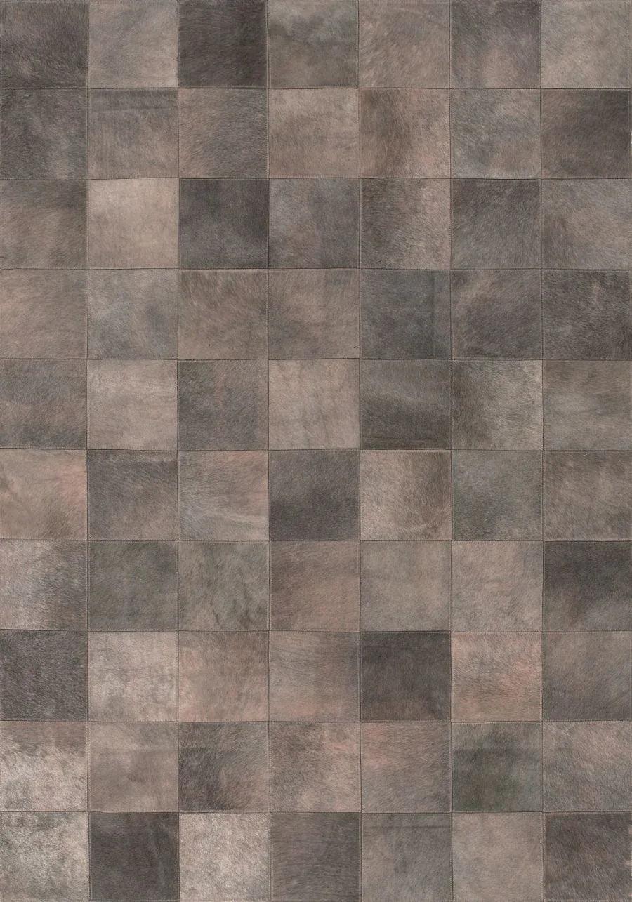 Alfombra geométrica gris taupe de cuero – Sparkless – vista completa de la alfombra