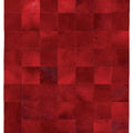 Teppich Rot Geometrisch aus Leder 140x200 – Sparkless