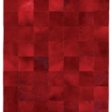 Teppich Rot Geometrisch aus Leder – Sparkless – Gesamtansicht des Teppichs