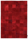 Red Geometric Leather Rug 170x240 – Sparkless
