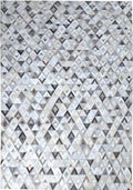 Grey Geometric Leather Rug 200x300 – Sparkless