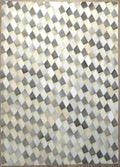 Grey Geometric Leather Rug 170x240 – Sparkless