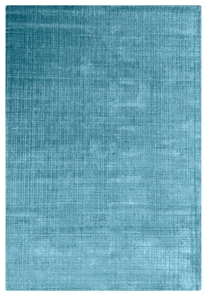 Tapis rond bleu turquoise en PET recyclé 250R – Mako : vue d'ensemble du tapis