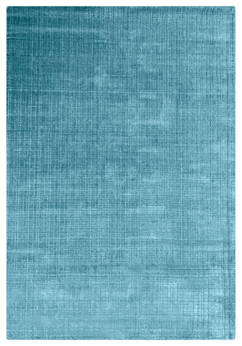 Tapis rond bleu turquoise en PET recyclé – Mako : vue d'ensemble du tapis