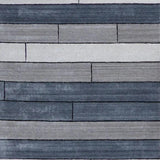 Grey Striped Wool and Viscose Rug – Mutza – full view of the rug