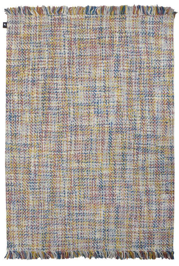 Alfombra multicolor tartán de lana – Moisson – vista completa de la alfombra