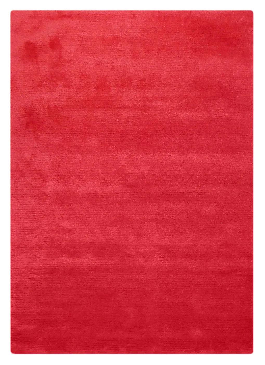 Red Berber Wool Rug – Boumia – full view of the rug