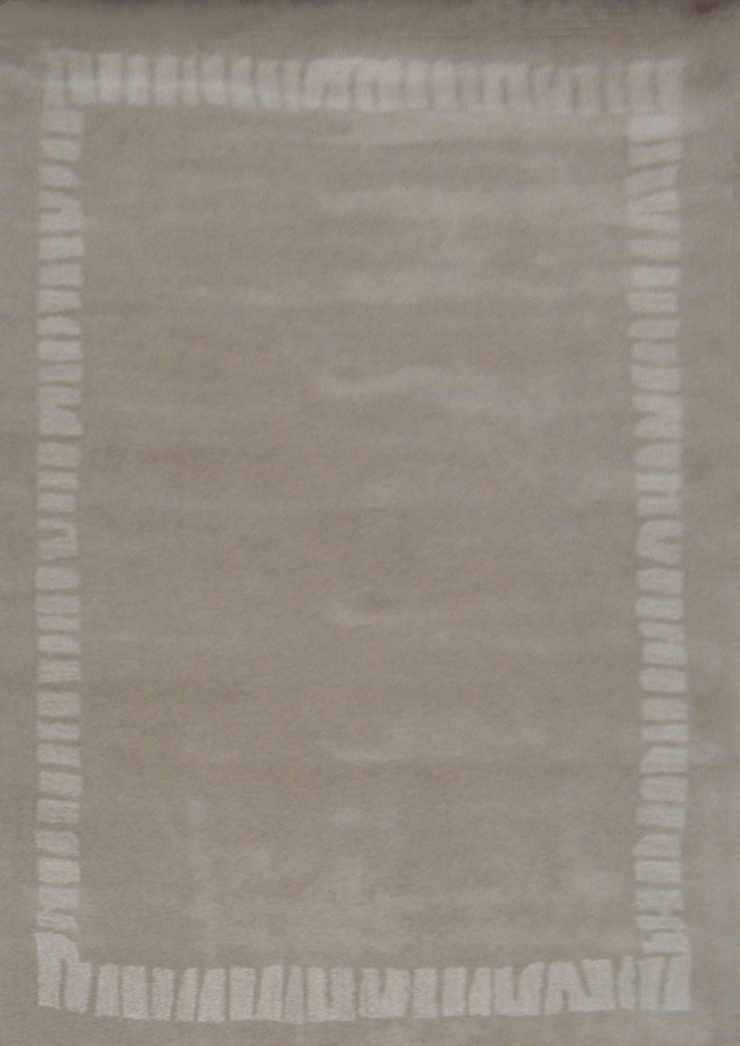 Tapis épuré en laine beige et blanc, motif minimaliste chaleureux, vue de face