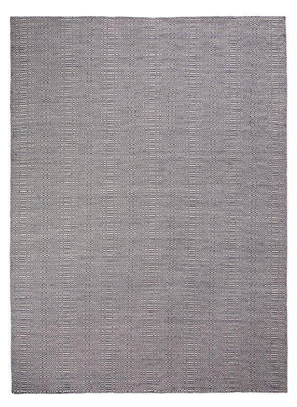 Teppich Schwarz-Weiß Geometrisch PET – Tessera – Gesamtansicht des Teppichs
