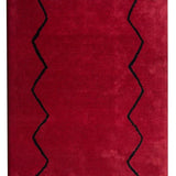 Tapis berbère rouge et noir en laine – Boumia : vue d'ensemble du tapis