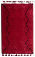 Red and Black Berber Wool Rug 140x200 – Boumia