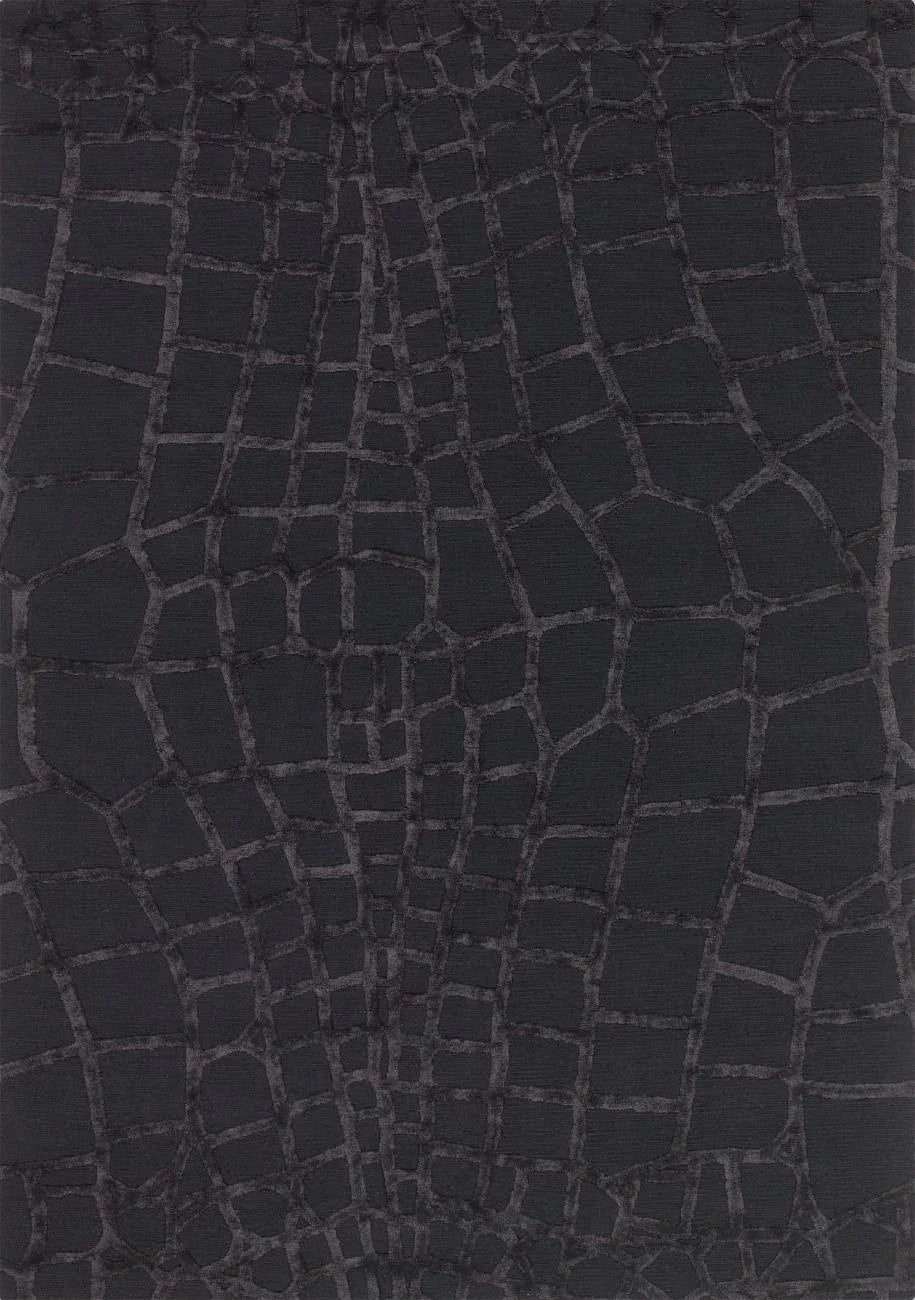 Harmony - Donkergrijs wollen en viscose vloerkleed - Moderne vloerkleden tegen outletprijzen - Bel-Deco