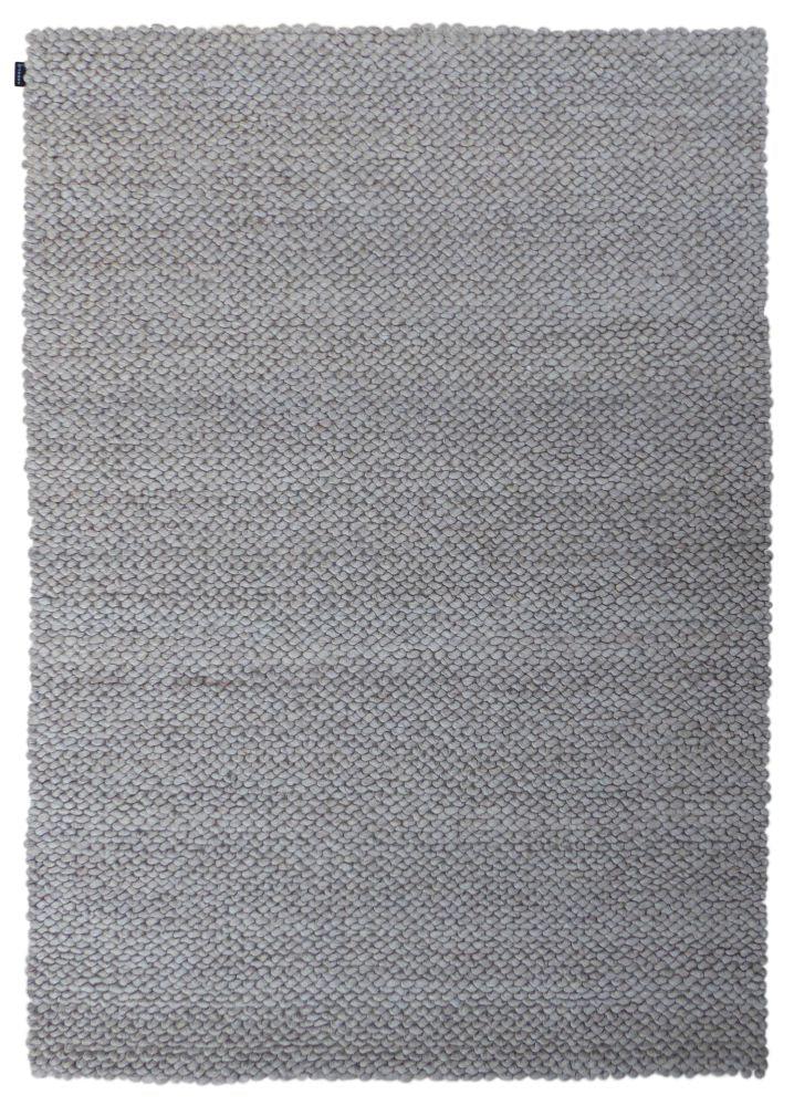 Tapis ivoire en laine feutrée – Waves : vue d'ensemble du tapis