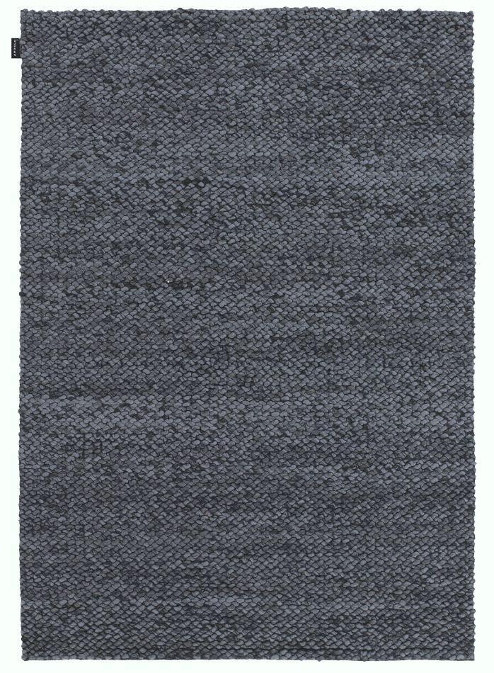 Tapis gris bleu à poils longs en laine – Waves : vue d'ensemble du tapis