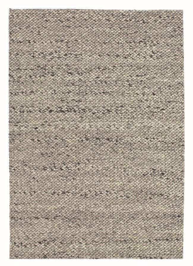 Alfombra gris y marfil de pelo abuclado de lana 170x240 – Waves
