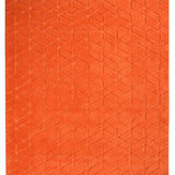 Vloerkleed oranje geometrisch van wol – Cory – volledig zicht op het vloerkleed
