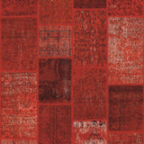 Vloerkleed rood vintage – Up Square – volledig zicht op het vloerkleed