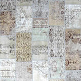 Alfombra beige vintage de lana y algodón – Up Square – vista completa de la alfombra