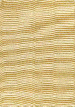 Tapis design en laine naturelle, tissé plat jaune et blanc, motif géométrique losange élégant, vue de face